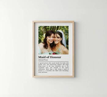 Personalised Maid Of Honour Photo Definition Print, 4 of 6