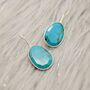 Blue Turquoise Silver Drop Earrings, thumbnail 2 of 8
