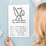New Baby 'Hello! I'm New Here' Rabbit Nursery Sign, thumbnail 1 of 5