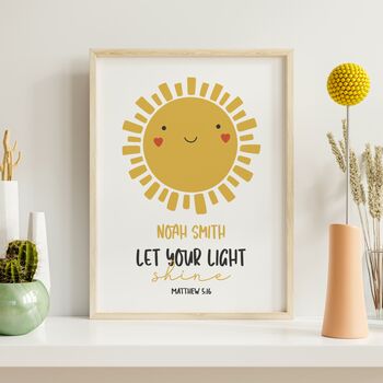 Personalised Let Your Light Shine Print, 3 of 5
