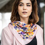 Personalised Name Floral Square Scarf, thumbnail 1 of 12