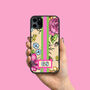 Flower And Stripe iPhone Case Personalised Gift For Her, thumbnail 1 of 2