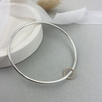 The Crown Halo Bangle Silver Bangle With Beaded Hoop, 2 of 3