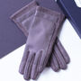 Merino Wool Gloves With Faux Leather Finish, thumbnail 1 of 7
