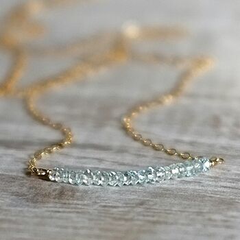 March Birthstone Real Aquamarine Necklace, 3 of 7
