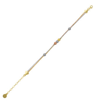 Large Beaded Gold Rose Gold Sterling Silver Bracelet, 2 of 3