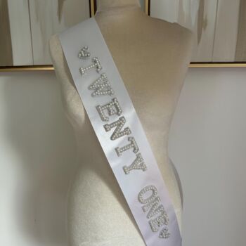 Thirtieth / 30th Birthday Pearl Personalised Sash, 2 of 3