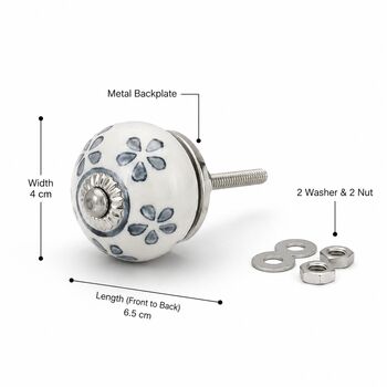 Round Shaped Misty Bloom Ceramic Drawer Knob, 9 of 9