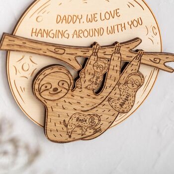 Personalised Family Sloth Wall Plaque, 3 of 5