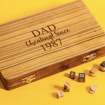 Personalised Wooden Backgammon Set, 2 of 4