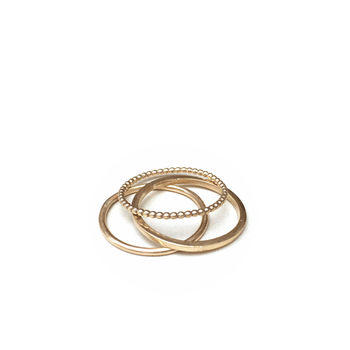 9ct Gold Patterned Stacking Rings Set Of Three, 2 of 3