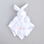 Personalised White Bunny Baby Comforter, thumbnail 1 of 9