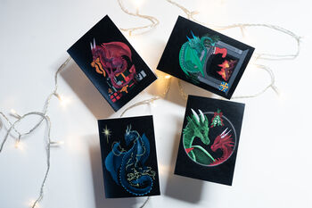 Dragon Mistletoe Christmas Card, 5 of 6
