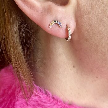 Rainbow Crystal Stud Earrings, 2 of 3