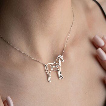 Personalised Horse Necklace In Sterling Silver, 4 of 9