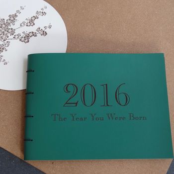 Personalised 'Vintage Year' Leather Memory Book Album, 3 of 8