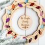 Personalised Wooden Christmas Wreath Fairy Light Design, thumbnail 2 of 3