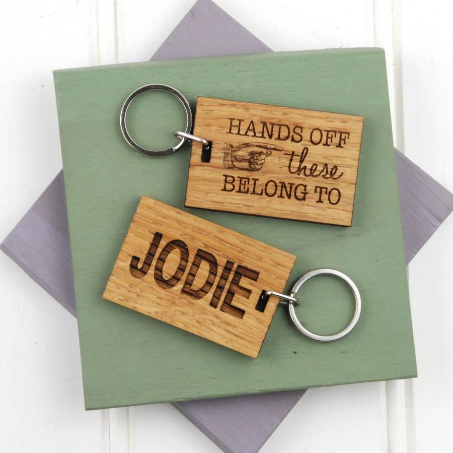 Image of Personalised Hands Off Keyring
