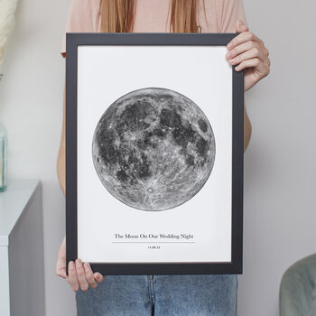 Personalised Black And White Moon Art Print, 8 of 8