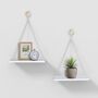 White Wall Mounted Floating Shelf With Rope, thumbnail 5 of 9