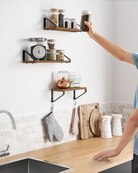 Set Of Three Floating Wall Shelves With Dual Mounting, 4 of 11