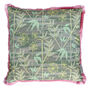 Bamboo Forest Patterned Fringe Cotton Cushion, thumbnail 1 of 6