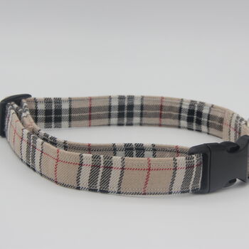 Beige Tartan Dog Collar, 4 of 10