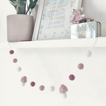 Pink And Peach Blossom Toadstool Garland, 4 of 9