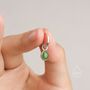 Sterling Silver Dangling Jade Droplet Hoop Earrings, thumbnail 4 of 9