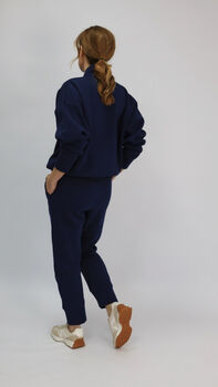 Margot Relaxed Cigarette Style Sweatpants Navy Blue Available In Regular And Tall Length, 2 of 6