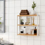 Adjustable Layer Three Tier Bamboo Bathroom Shelf Rack, thumbnail 1 of 7