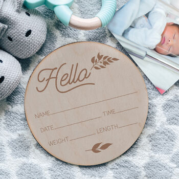 Wooden Baby Birth Announcement Sign, 2 of 2