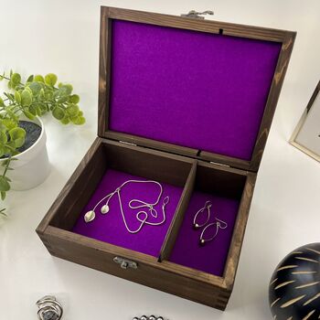 Personalised Wooden Jewellery Box With Aluminium, 10 of 12