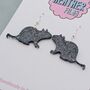 Black Rat Glitter Halloween Resin Earrings, thumbnail 4 of 4