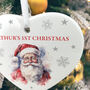 Traditional Santa Any Message Ceramic Heart Hanging Decoration Bauble + Gift Box, thumbnail 5 of 7