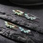 Aqua Green Opal Marquise Cluster Crawler Earrings, thumbnail 6 of 10