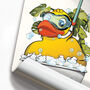 Rubber Duck In Bubble Bath, Funny Toilet Art, thumbnail 8 of 8