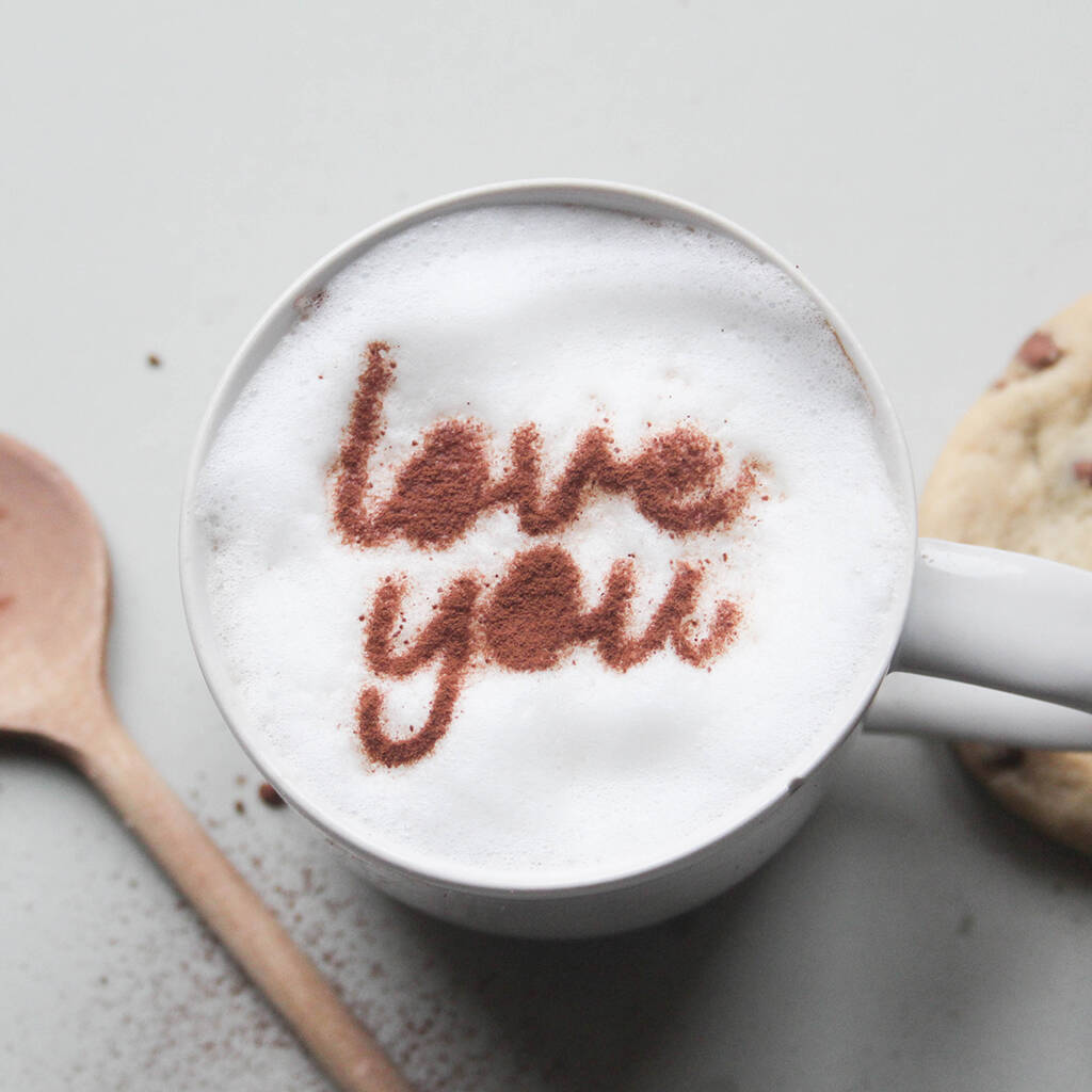Love You Coffee Stencil, 1 of 4