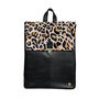 Leopard Print And Black Leather Yale Backpack, thumbnail 2 of 8