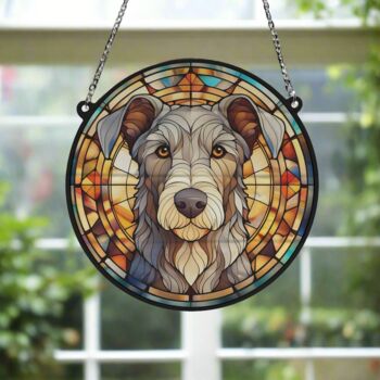 Scottish Deerhound Stained Glass Effect Suncatcher, 5 of 5