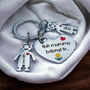 Personalised Keyring For Mum | Stainless Steel Keychain With Child Charms |, thumbnail 2 of 9