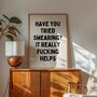 Have You Tried Swearing? It Really Helps | Black And Cream | Art Print, thumbnail 1 of 4