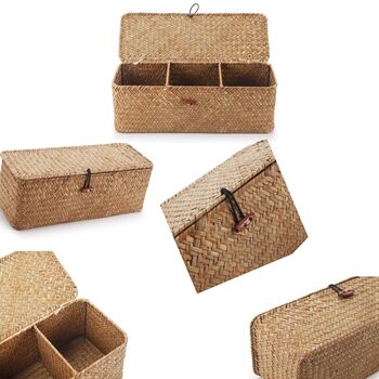 Small Woven Seagrass Storage Organiser Basket, 6 of 11