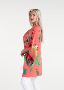 Passionflower Mid Length Kimono Coral, 2 of 4