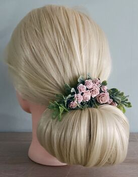 Blush Pink Flower Hair Comb, 4 of 6
