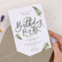 Personalised A6 Botanical Age Birthday Party Invitation, thumbnail 2 of 3
