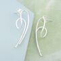 Statement Silver Curled Wishbone Earrings, thumbnail 4 of 7
