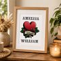 Personalised 'Forever' Tattoo Style Heart Print, thumbnail 2 of 3