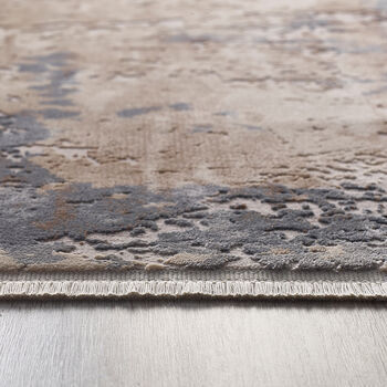 Cosimo Distressed Easy Care Rug With Fringe Blue/Grey, 4 of 4
