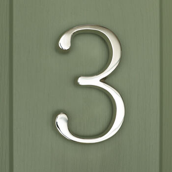 Premium Floating Plain House Numbers In Nickel Finish, 8 of 12